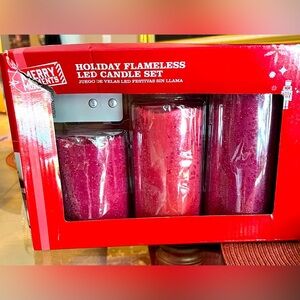 Merry Moments Holiday Flameless LED Candle Set - Red
